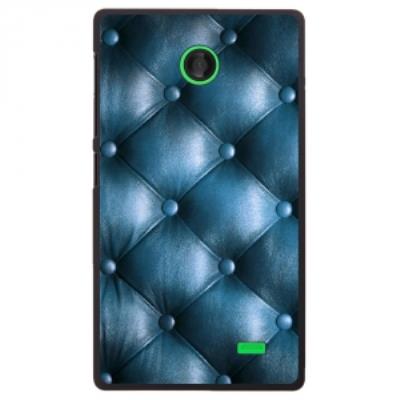 Coque rigide pour Nokia X avec impression Motifs effet capitonné bleu