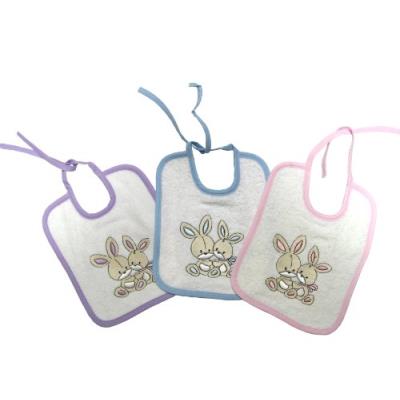 Les bébés d'elyséa bavoir avec motif 2 lapins multicolore 3 pièces