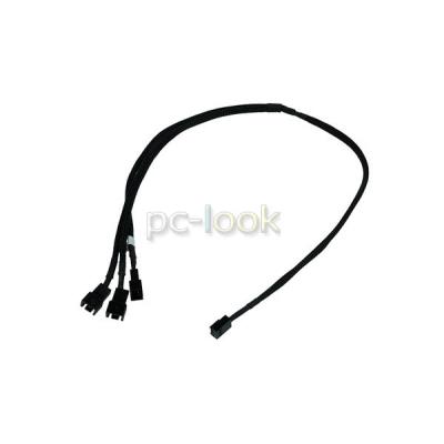 Duplicateur d'Alimentation Molex - Cable Gaine - 1F(3p)/3M(3p) - 60cm - Gaine Noire