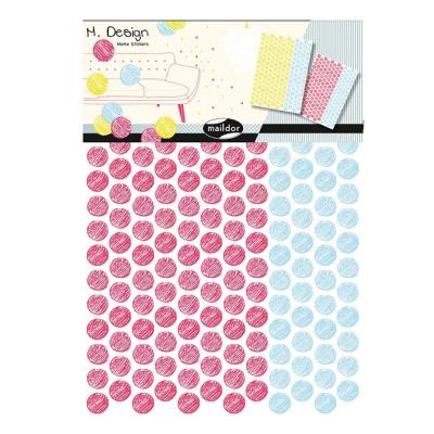 Stickers muraux M.Design pois multicolores 2 planches