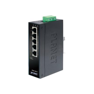 PLANET ISW-501T - switch - 5 poorten - monteerbaar op DIN-rails, wandbevestiging