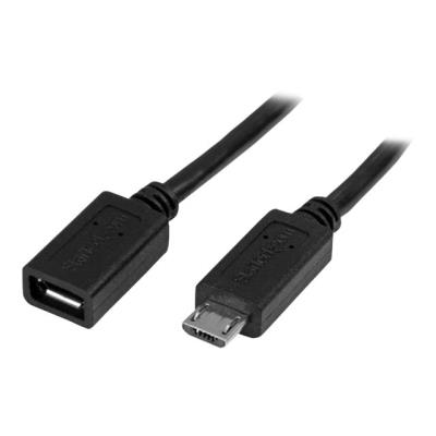 StarTech.com Micro-USB verlengkabel - 0,5 m - M/F - Micro USB mannelijk naar Micro USB vrouwelijk kabel - 50 cm - USB-verlengkabel - 50 cm