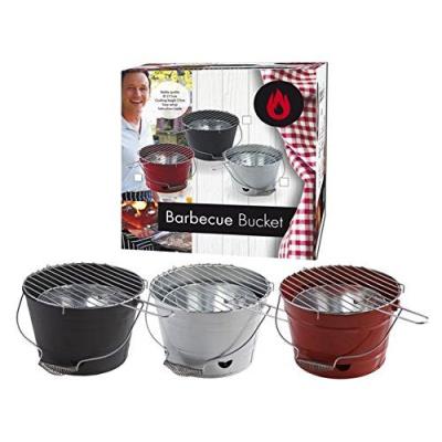 AK Sport 1370013 Barbecue-Seau Métal Argent/Noir/Rouge 28 x 28 x 18 cm