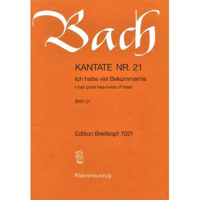 Partitions classique EDITION BREITKOPF BACH J.S. - KANTATE 21 ICH HATTE VIEL - CHANT, CHOEUR, PIANO Choeur et ensemble vocal