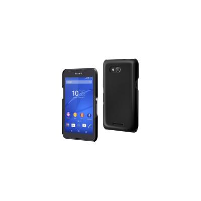 Muvit MFX Glossy Back - Achterzijde behuizing voor mobiele telefoon - polycarbonaat - zwart - voor Sony XPERIA E4g