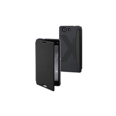 Muvit MFX Easy Folio Case - Flip cover voor mobiele telefoon - polycarbonaat, polyurethaan leer - zwart - voor Sony XPERIA Z3 Compact