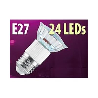 Ampoule 24 LED SMD E27 blanc chaud