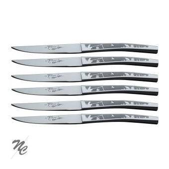 51 04 Sur Coffret 6 Couteaux De Table Le Thiers Roger Orfevre