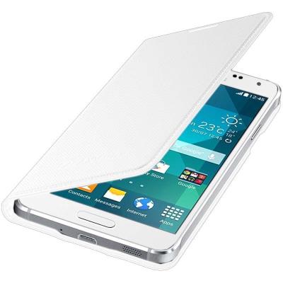 Samsung Flip Cover EF-FG850 - Flip cover voor mobiele telefoon - wit - voor Galaxy Alpha