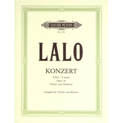 Partitions classique EDITION PETERS LALO EDOUARD - CONCERTO NO.1 OP.20 - VIOLIN AND PIANO Violon
