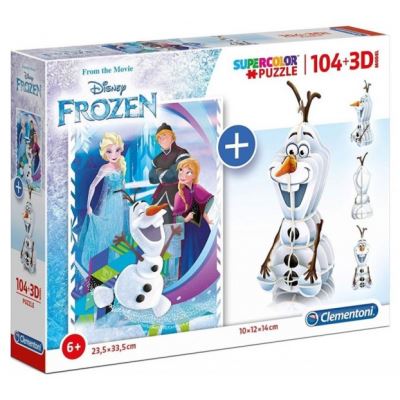 Clementoni puzzle avec kit Olaf104 pièces