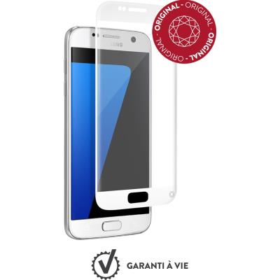 Protège-écran en verre trempé Force Glass contour blanc pour Samsung Galaxy S7