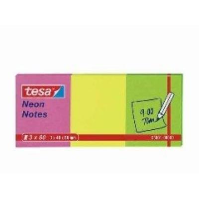 Tesa neon bloc-notes repositionnables, 40 x 50 mm, tricolore 56001-00000-00