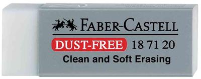 FABER-CASTELL - Gomme plastique DUST-FREE, gris Dimensions: (L)62 x (P)22 x (H)13 mm, sans PVC, rapide et sans taches, gommage doux avec peu de résidus (187120)