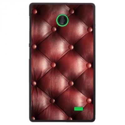 Coque rigide pour Nokia X avec impression Motifs effet capitonné bordeau