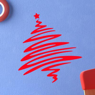 Pick and Stick Sticker Mural Arbre de Noël Pop Art - 55 x 50 cm, Noir