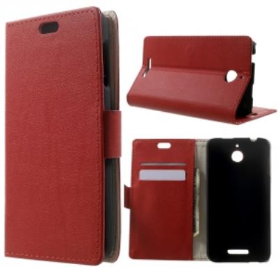 Etui type portefeuille rouge pour HTC Desire-510 rabat latéral articulé fonction stand