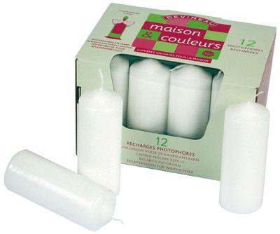 Bougies Blanche A Decorer - Lot De 12