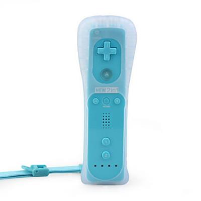 Manette Wiimote Plus avec étui de protection en silicone pour Wii et Wii U - Bleu