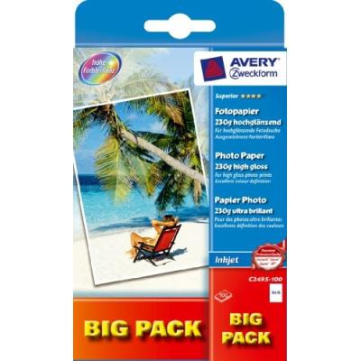 Avery dennison superior c2495-100 papier photo pour impression jet dencre 10 x 15 230g brillant 100 feuilles