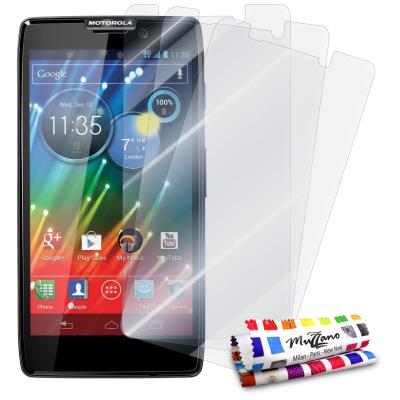 3 Protections Ecran Haute Qualité , UltraClear, ORIGINALES de MUZZANO pour MOTOROLA RAZR HD