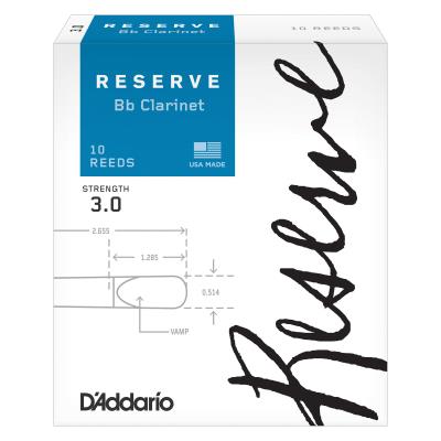 Clarinettes D'ADDARIO WOODWINDS ANCHES RESERVE CLARINETTE SI BEMOL FORCE 3.0 PACK DE 10 Anches clarinettes Sib