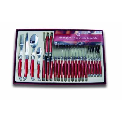 LAGUIOLE PRODUCTION Ménagère 24 pièces Rouge
