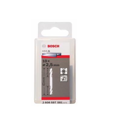 Lot De 10 Forets à Métaux à Double Pointe Rectifiés Hss-G Ø3.5Mm Longueur 52Mm Bosch 2608597587