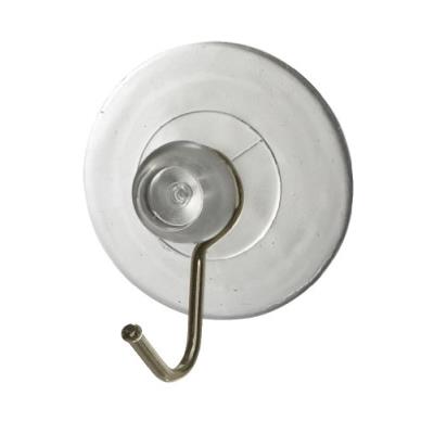 Wenko 4419020100 Lot de 4 crochets à ventouse Nickel/transparent 4 cm