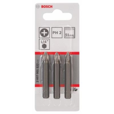 Bosch 2607001522 Embout De Vissage Ph 2 51 Mm Entraînement Iso 1173 C6.3 Queue Six-Pans Mâle 1/4 3 Pièces