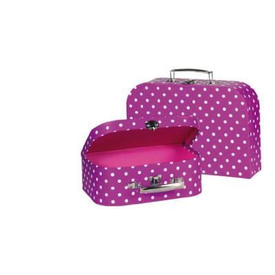 Goki - 2040742 - accessoire pour poupée - suitcase violet à pois blancs