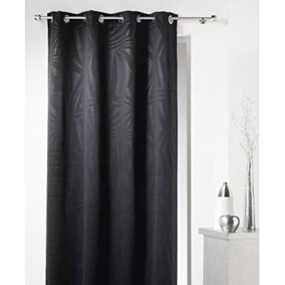 Style decor 2110.br oxford panneau rideau à oeillets occultant noir 1 x 140 x 240 cm