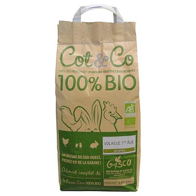Gasco Cot&Co - Alimentation Bio pour Volailles 1ème Âge - 5Kg