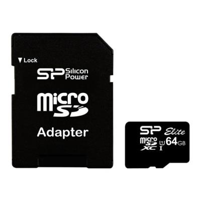 SILICON POWER Elite - flashgeheugenkaart - 64 GB - microSDXC UHS-I