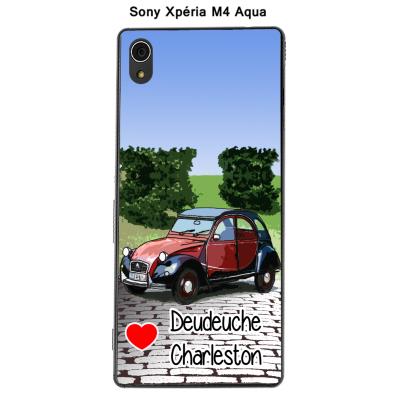 Coque Sony Xpéria M4 Aqua - 2 chevaux Charleston-1