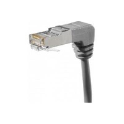 Cordon Patch RJ45 FTP CAT5e Coudé bas Gris -  2 M