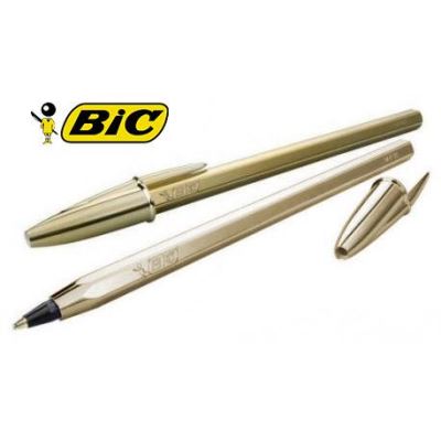 Stylo-bille Cristal Original Shine Or - Encre Bleue - Bic