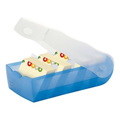 Han - 998643 - Boîte de rangement pour cartes Croco A8 - Bleu translucide