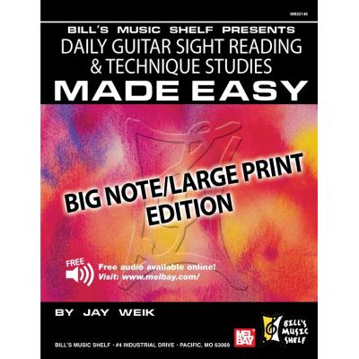 Partitions variété, pop, rock... MEL BAY WEIK JAY - DAILY GUITAR SIGHT READING AND TECHNIQUE STUDIES MADE EASY - GUITAR Guitare