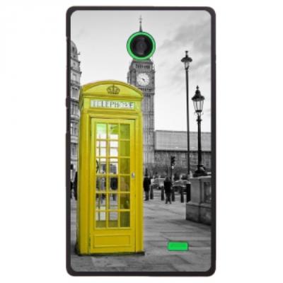 Coque rigide pour Nokia X avec impression Motifs cabine téléphonique UK jaune