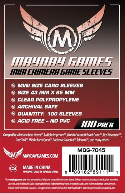 100 Protège Cartes Mini Chimera 43x65mm (7045)