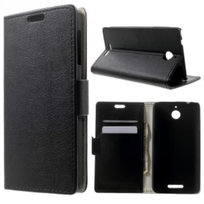 Etui type portefeuille noir pour HTC Desire-510 rabat latéral articulé fonction stand