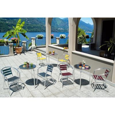 Table jardin en aluminium et plateau en acier - Dim : H 70 x Ø 60 cm