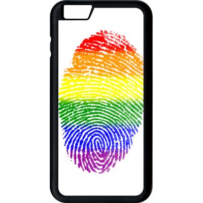 Coque apple iphone 6+ plus empreinte digitale drapeau gay pride