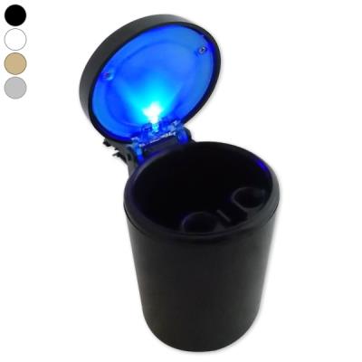 Cendrier de voyage à LED lumineux pour voiture et 1 crochet attache gris
