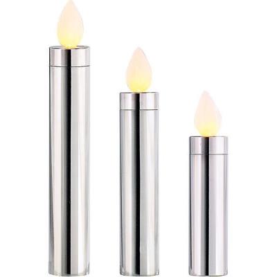 3 Bougies à LED en inox