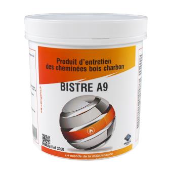 BISTRE A9 Produit d'entretien de cheminée Bois/Charbon - Pot de 1kg - 1