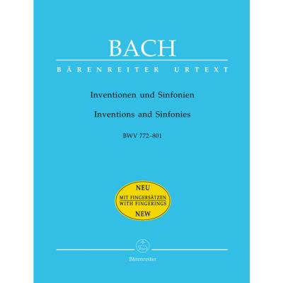 Partitions classique BARENREITER BACH J.S. - INVENTIONS ET SYNPHONIES BWV 772-801 (DOIGTES) - CLAVECIN Clavecin