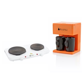 Plaque de cuisson 2 feux 2250W avec cafetière 2 tasses Blackpear Plaque cuisson 2 feux + Cafetière filtre 2 tasses