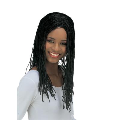 GENERIQUE Perruque noire avec tresses femme Taille Unique
